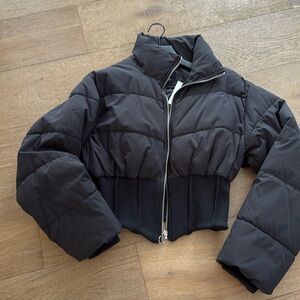 Small forever 21 corset cropped  puffer coat